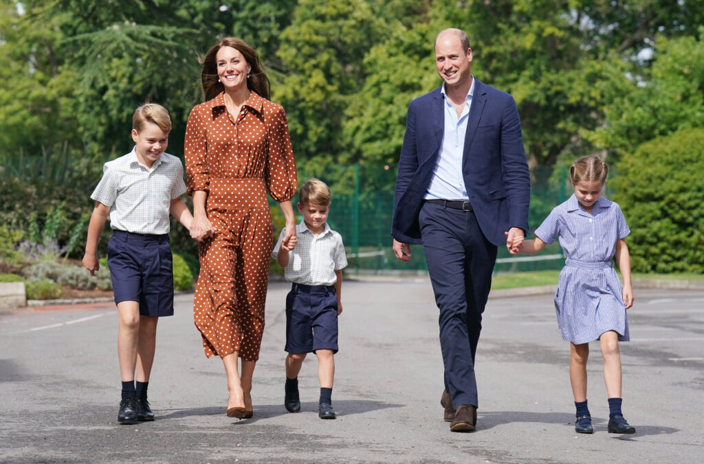 Prince William, Princess Kate, and their royal children in September of 2022.